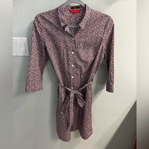 LK Bennett Red White and blue liberty Button Down Shirt dress